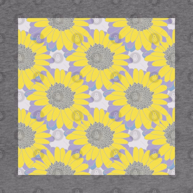 Yellow Daisy Floral Pattern by ellenhenryart